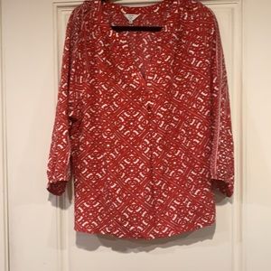 CROWN AND IVY RED SND WHITE TOP